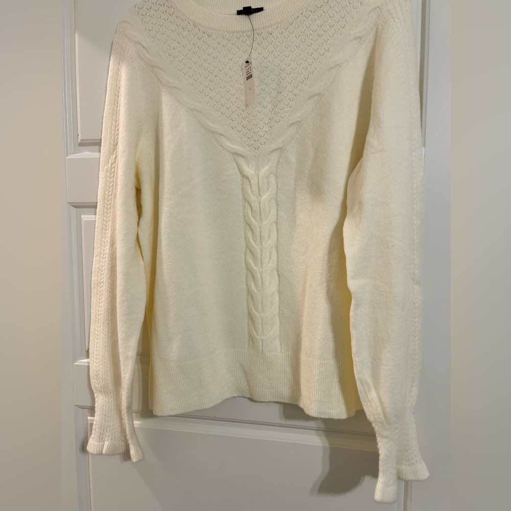 Talbots Cream Sweater Large NWT